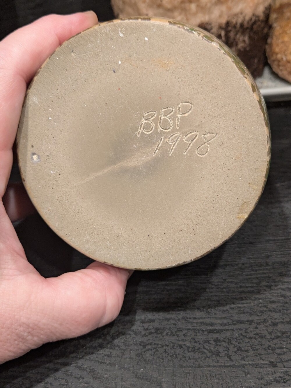 Beaumont Brothers Pottery Green Spongeware Salt Glaze Jug Pitcher BBP - Picture 4 of 5